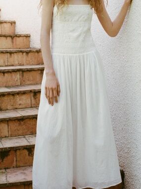 Zara white maxi dress size Medium